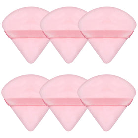 Pimoys 6 Pack Pink Velour Triangle Makeup Sponges front view
