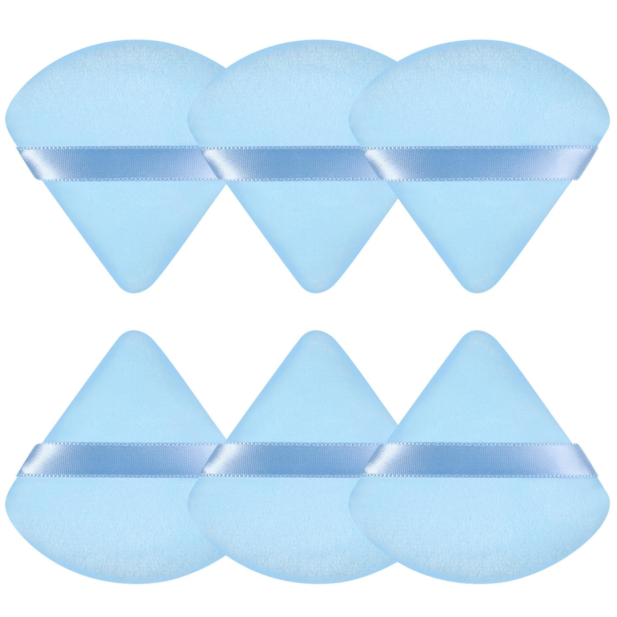 Pimoys 6 Pcs Powder Puff Triangle Makeup Sponge Set in blue