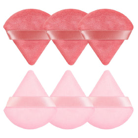 Pimoys 6 Pcs Triangle Powder Puffs in pink colour