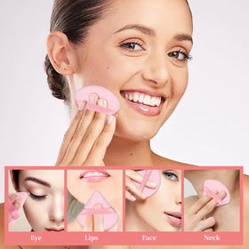 Pimoys 6 pink powder puffs in packaging