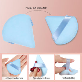 Pimoys powder puff being used for makeup application