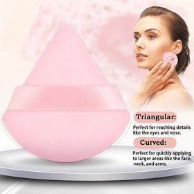 Pimoys powder puff demonstrating round and triangle sides