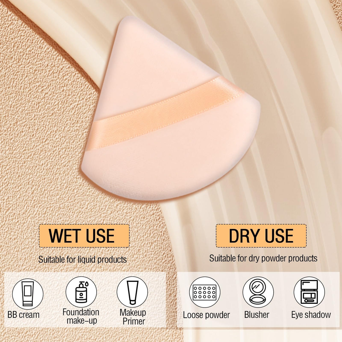 Pimoys powder puff round side for foundation application