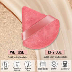 Pimoys powder puff set displayed on a makeup table