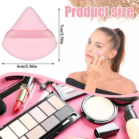 Pimoys Powder Puff showing triangle and round sides for makeup application