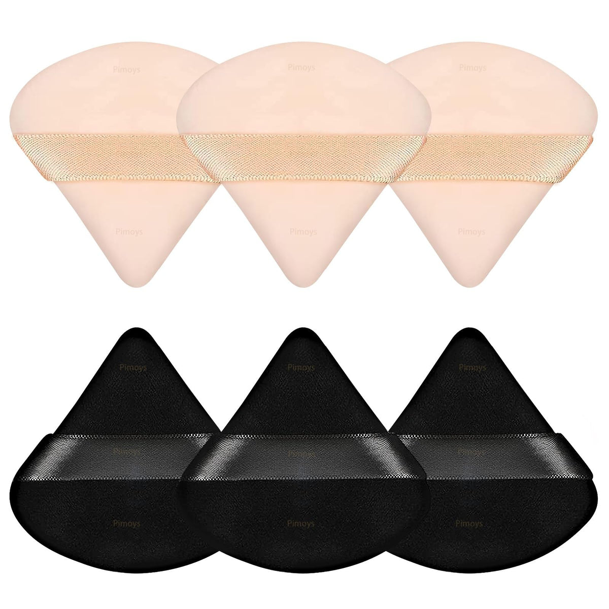 Pimoys Powder Puffs 6 Pack assorted colours front view