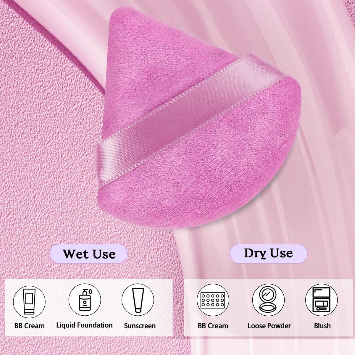 Pimoys Triangle Makeup Puff in use applying foundation on cheek
