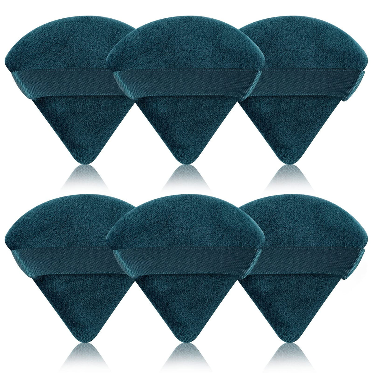 Pimoys Triangle Makeup Sponges pack front view in Peacock Blue