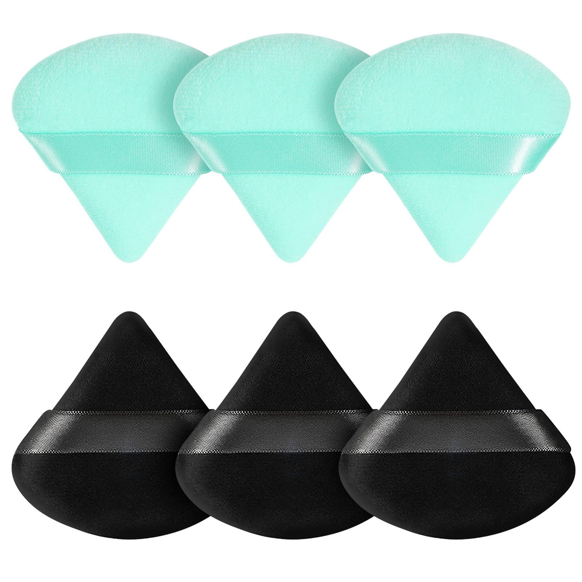 Pimoys Triangle Powder Puff front view with soft velour texture