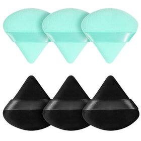 Pimoys Triangle Powder Puff front view with soft velour texture