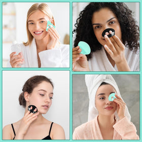 Pimoys Triangle Powder Puff in lifestyle setting with makeup products