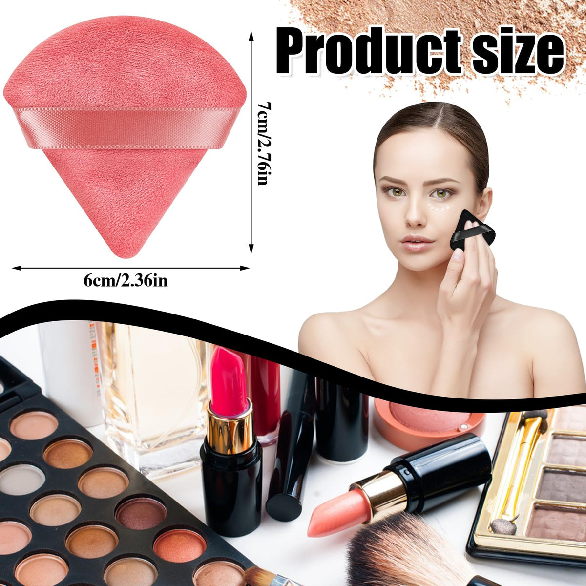 Pimoys Triangle Powder Puff round side close-up