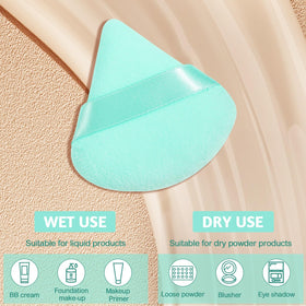 Pimoys Triangle Powder Puff showing triangle side for contour application