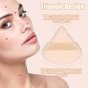 Pimoys Triangle Powder Puff soft velour texture close-up
