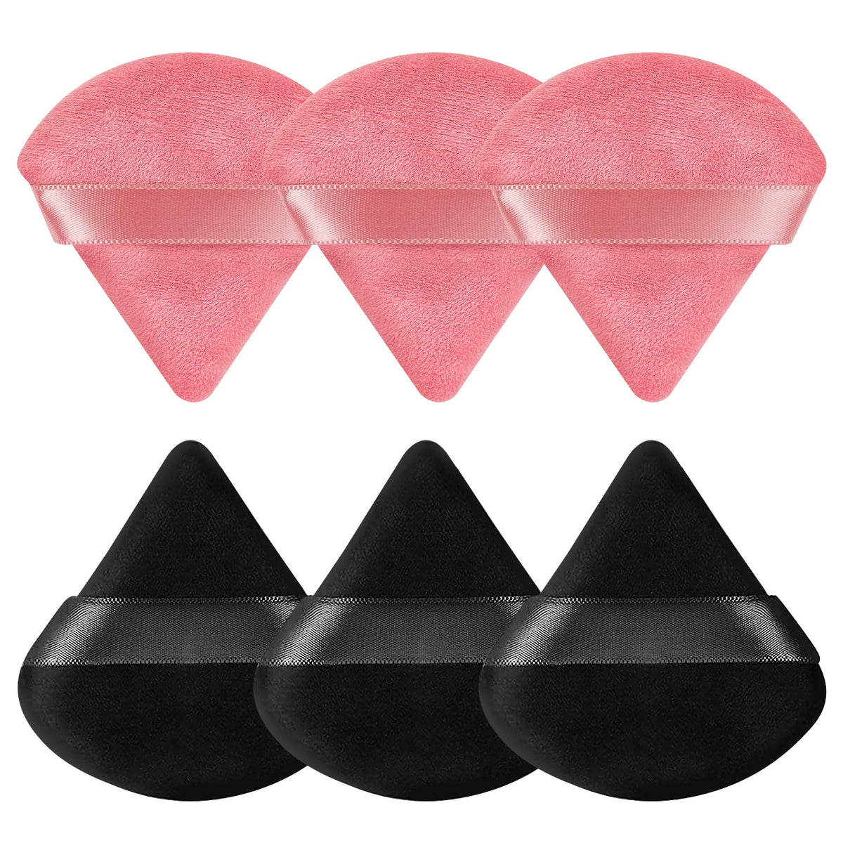 Pimoys Triangle Powder Puffs 6 pack front view