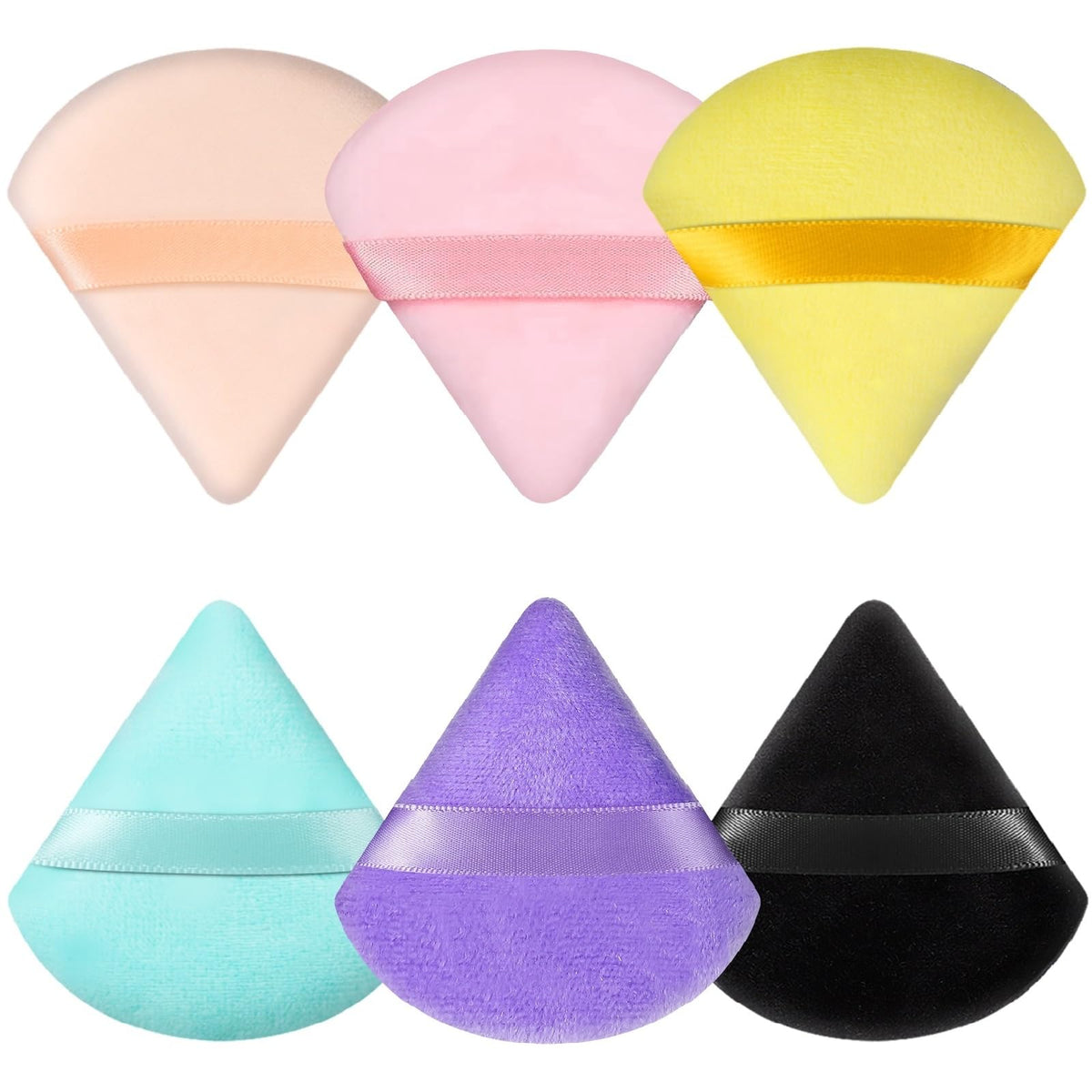 Pimoys Triangle Powder Puffs 6 pack front view