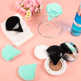 Pimoys Triangle Powder Puffs package containing 6 puffs