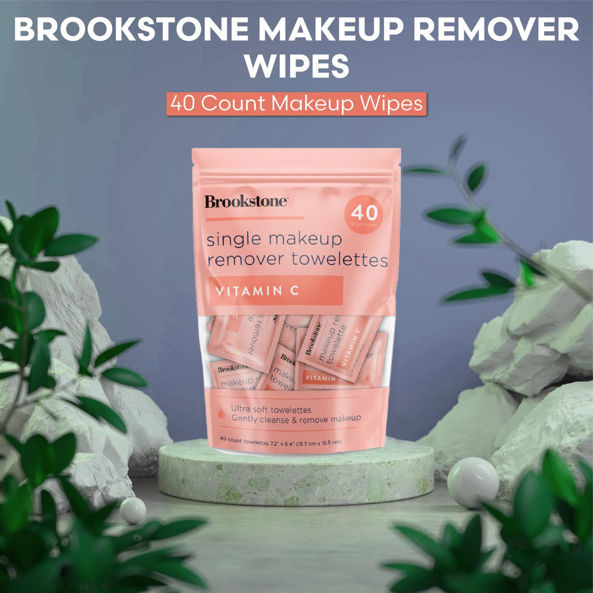 Pink Sky Makeup Remover Wipes in a travel bag