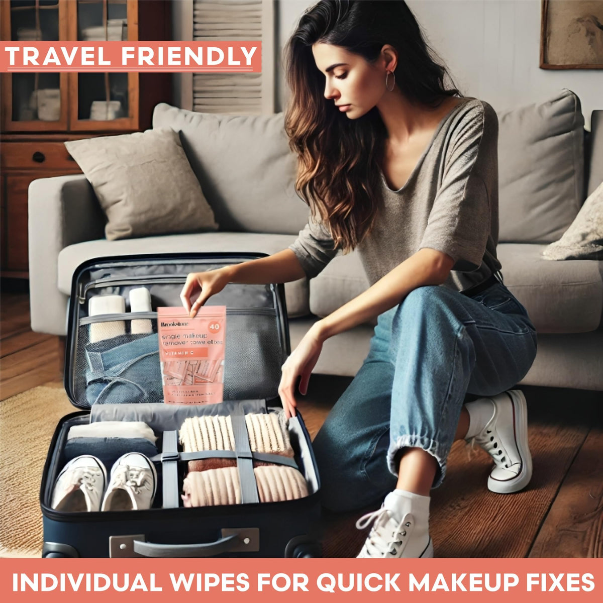 Pink Sky Makeup Remover Wipes with Vitamin C label