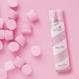 Pink Sugar Body Mist 8 Fl. Oz. lifestyle scene on a vanity