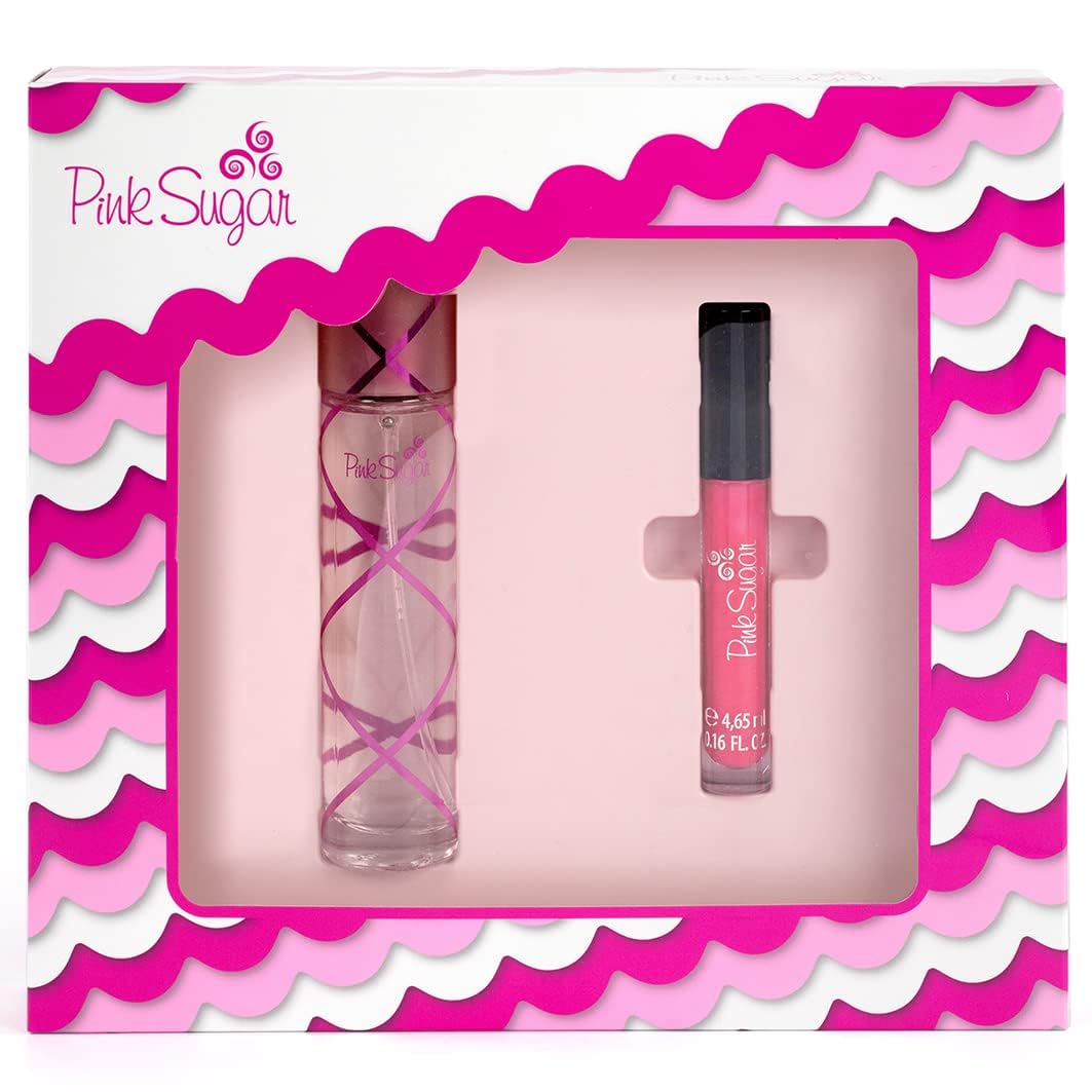 Pink Sugar Gift Set including Eau de Toilette and Lip Gloss front view