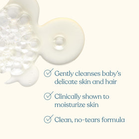 Pipette Baby Shampoo + Wash side view showing ingredient list