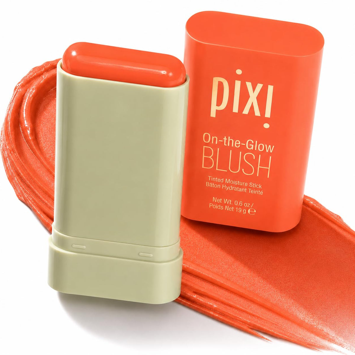 Pixi Blush Stick surrounded by fruit extracts and aloe vera