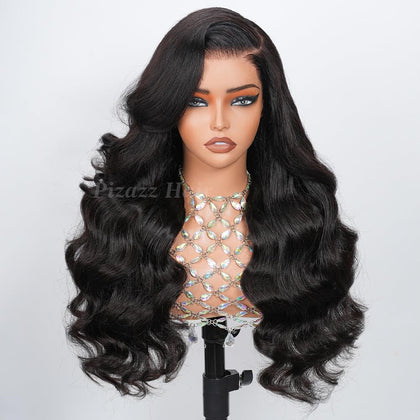 Pizazz 13x4 HD Lace Front Wig front view with body wave style