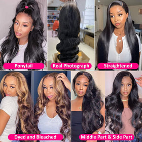 Pizazz Body Wave Lace Front Wig with 5D eyelashes and wig cap included