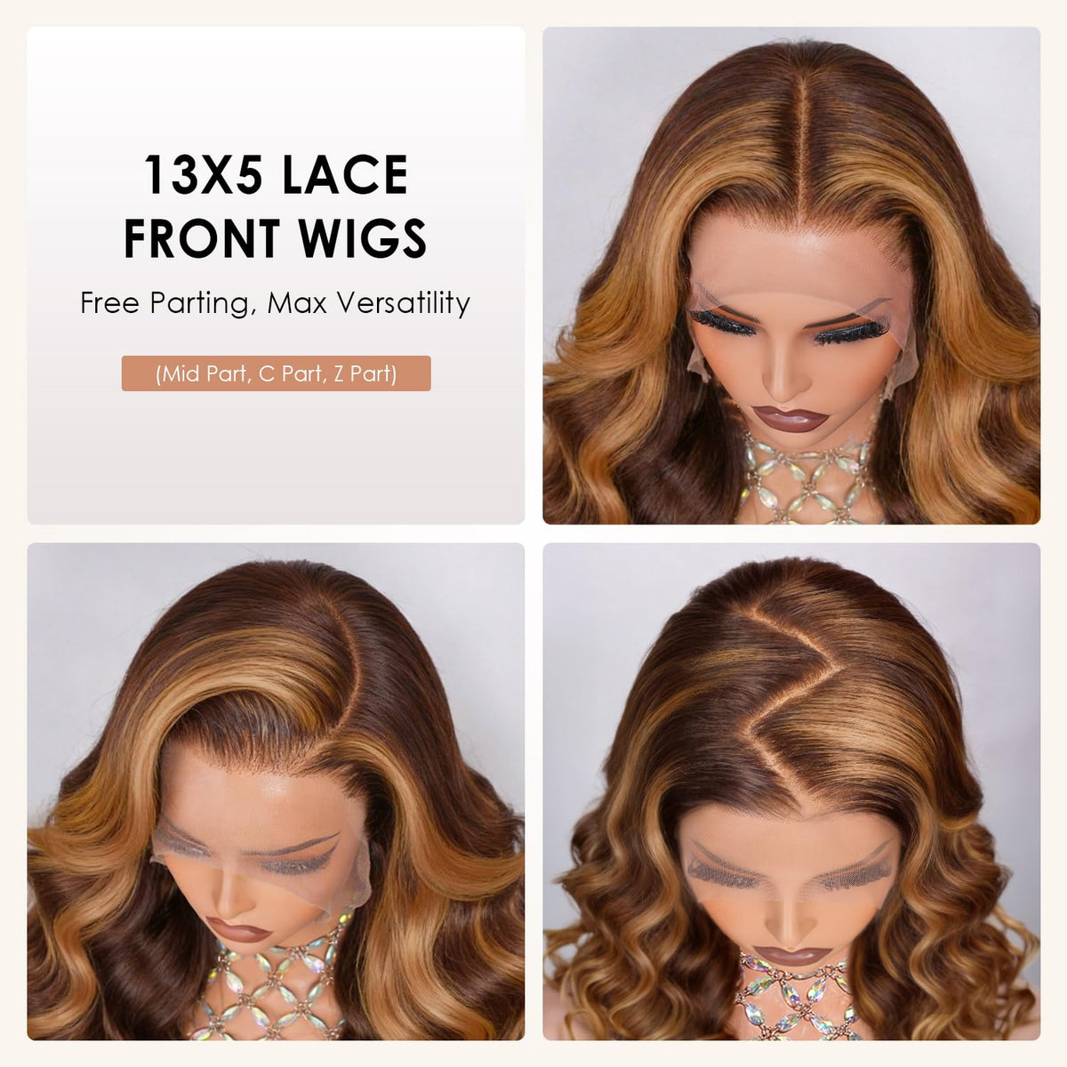 Pizazz Ombre Highlight Lace Front Wig side view
