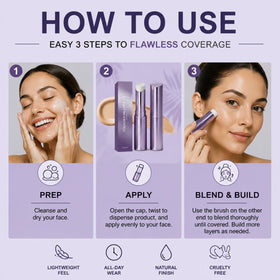 PKQAMQIU Foundation Stick application on skin