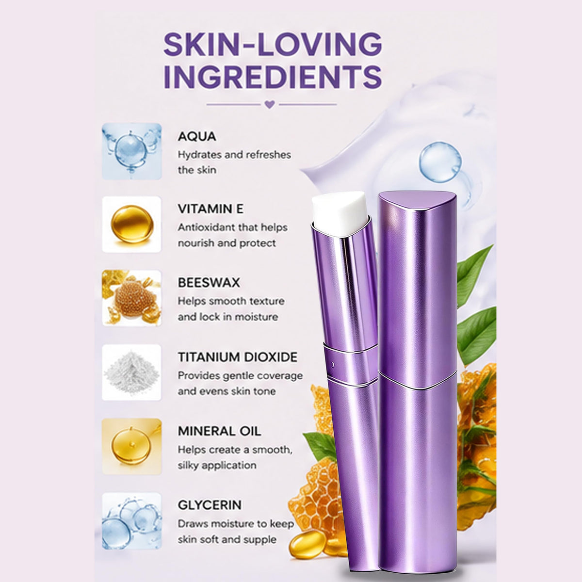 PKQAMQIU Foundation Stick packaging and details