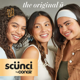 Plaid print and red/white striped headbands from Conair set
