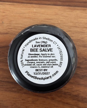 Planet Bee Apiary Lavender Bee Salve on hands