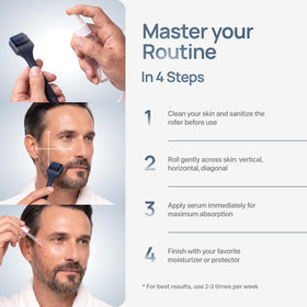 PLANTIFIQUE Derma Roller being used on facial skin