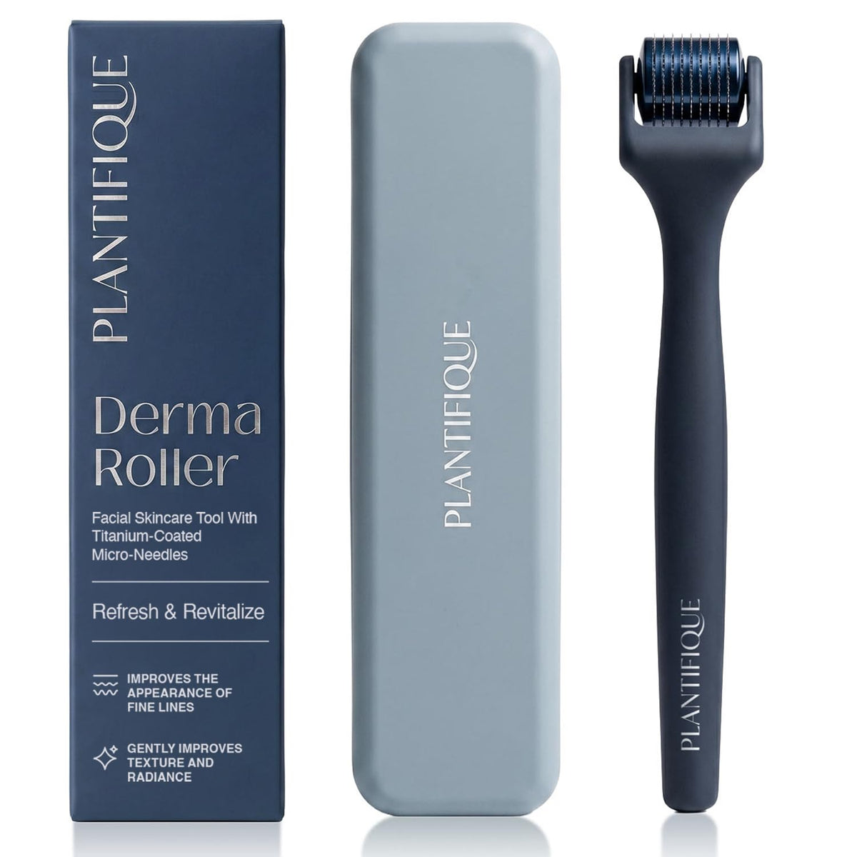 PLANTIFIQUE Derma Roller front view with titanium needles