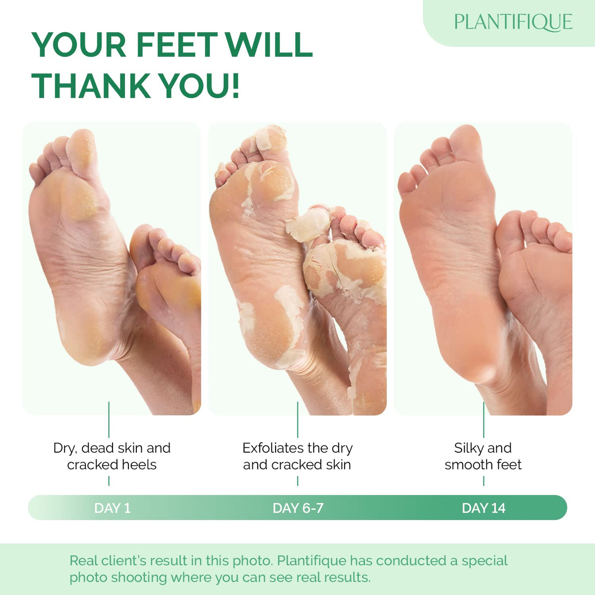 PLANTIFIQUE Foot Peeling Mask application process