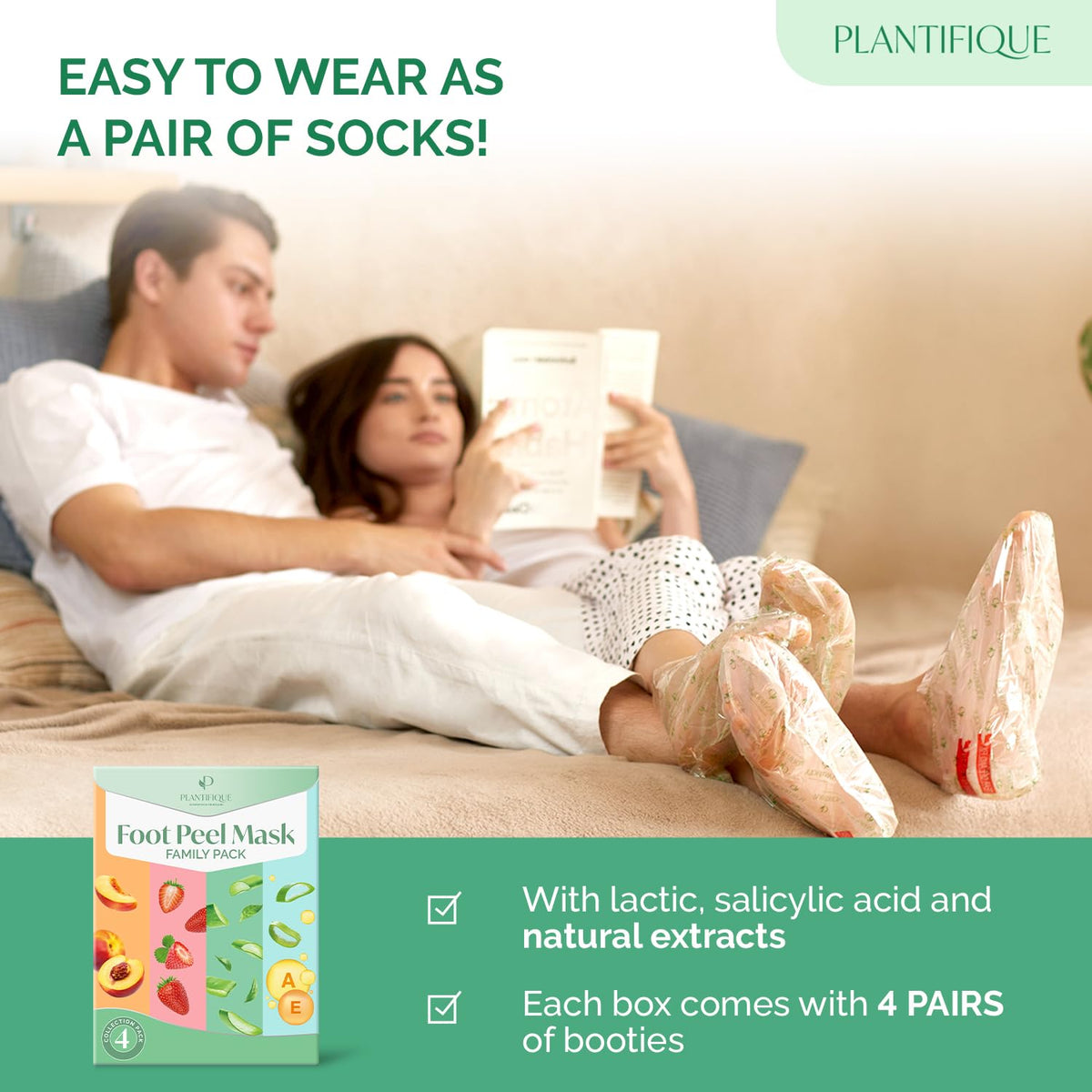PLANTIFIQUE Foot Peeling Mask in a relaxing setting