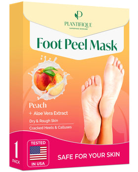 PLANTIFIQUE Foot Peeling Mask Peach front view