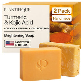 PLANTIFIQUE Kojic Acid and Turmeric Soap front view