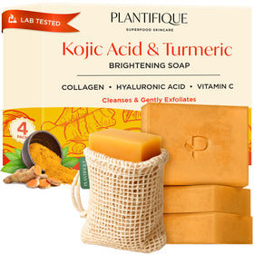 PLANTIFIQUE Kojic Acid & Turmeric Soap front view