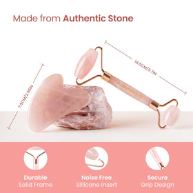 PLANTIFIQUE Rose Quartz tools in travel pouch