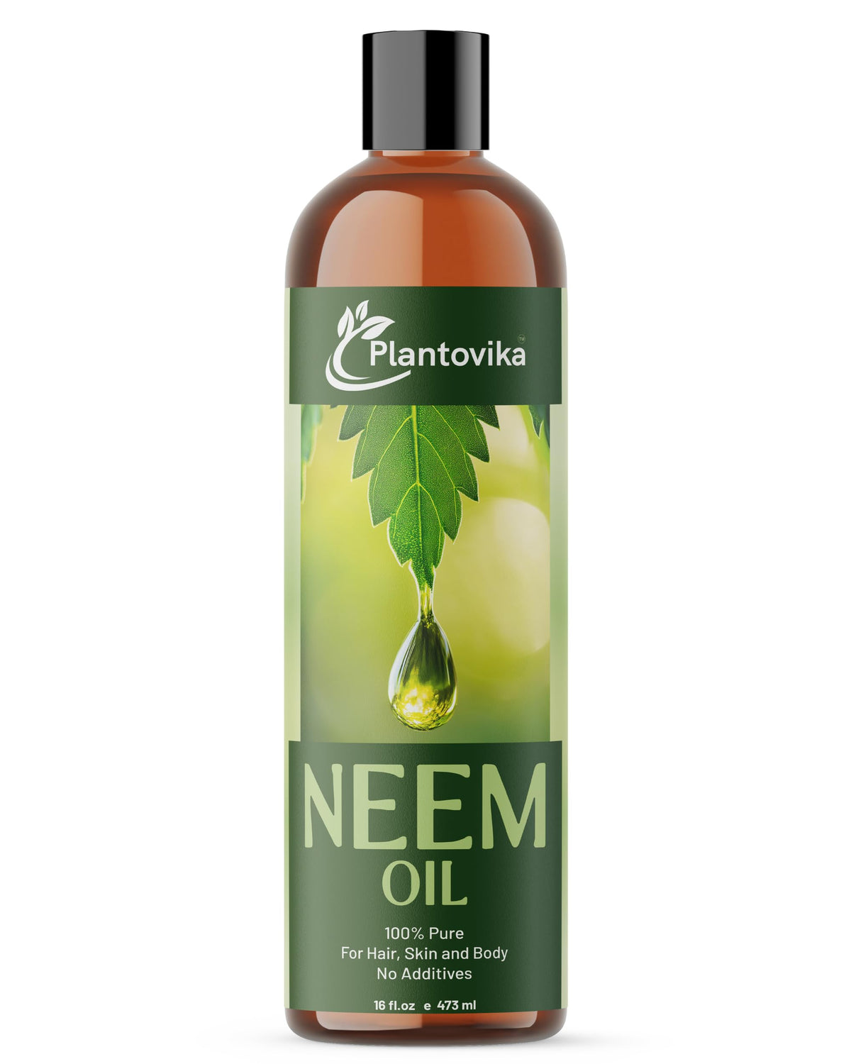 Plantovika Pure Neem Oil 16 oz front view with label