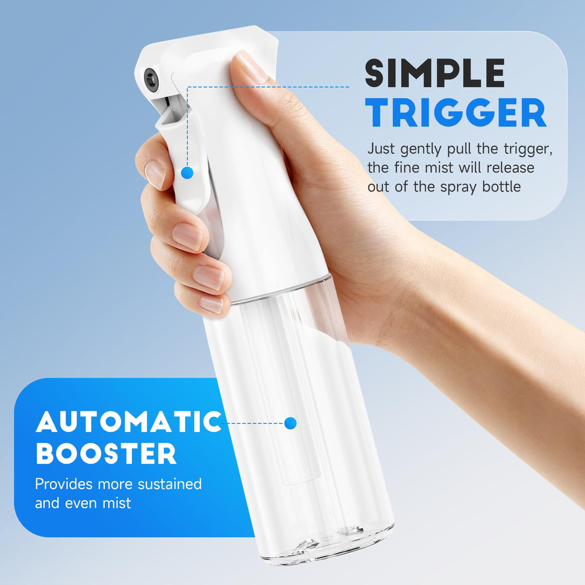 Plaode Continuous Spray Bottle in black and white