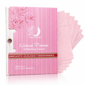 PleasingCare Large Face Oil Blotting Sheets front view with rose extract
