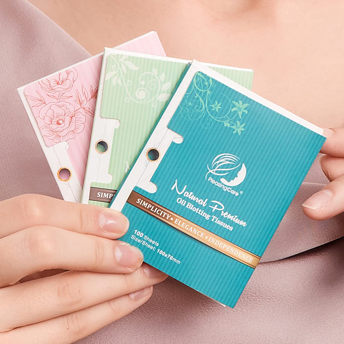 PleasingCare Large Face Oil Blotting Sheets packaging dimensions