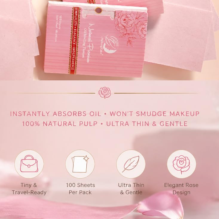 PleasingCare Large Face Oil Blotting Sheets with Bamboo Charcoal detail