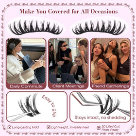 Pleell Lash Clusters Kit displayed on a vanity table