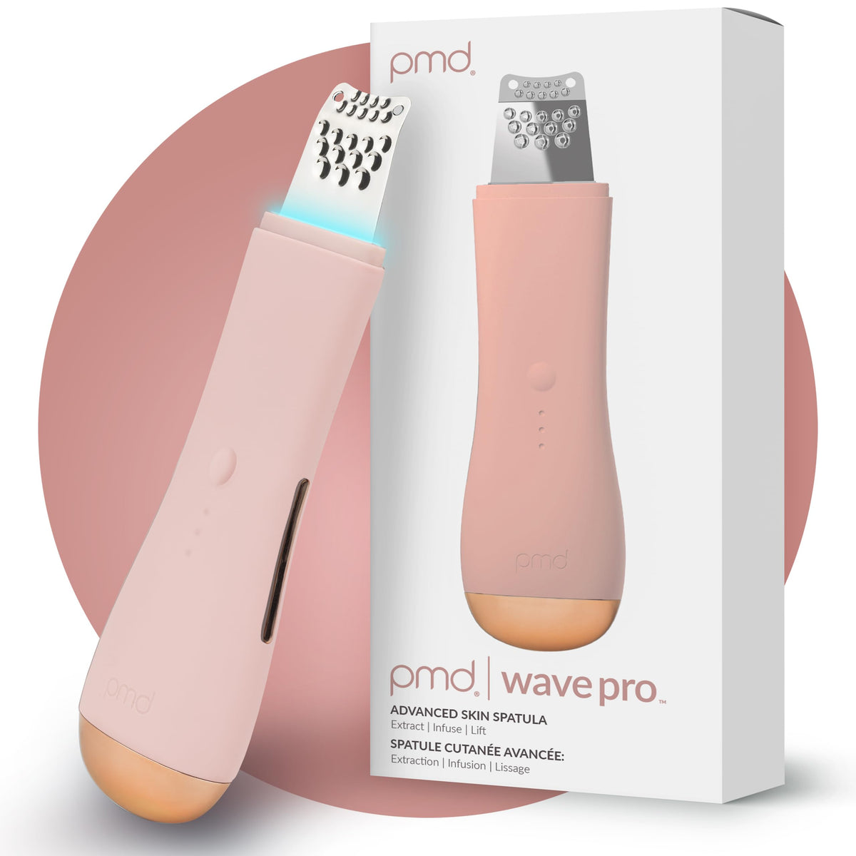 PMD Wave Pro Skin Spatula front view in black