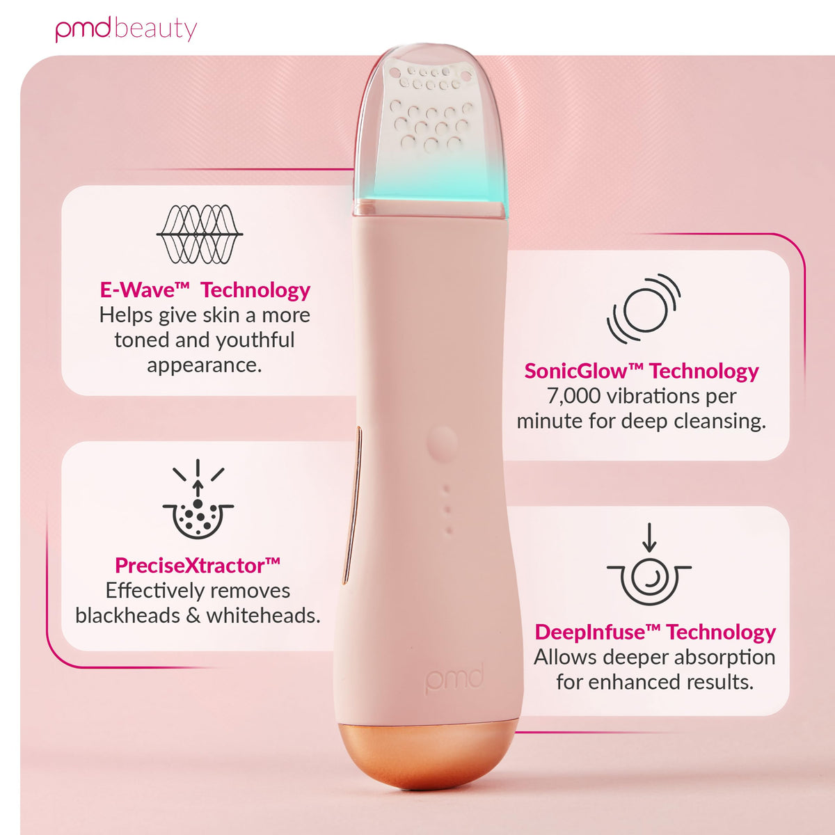 PMD Wave Pro Skin Spatula side view showing E-Wave technology